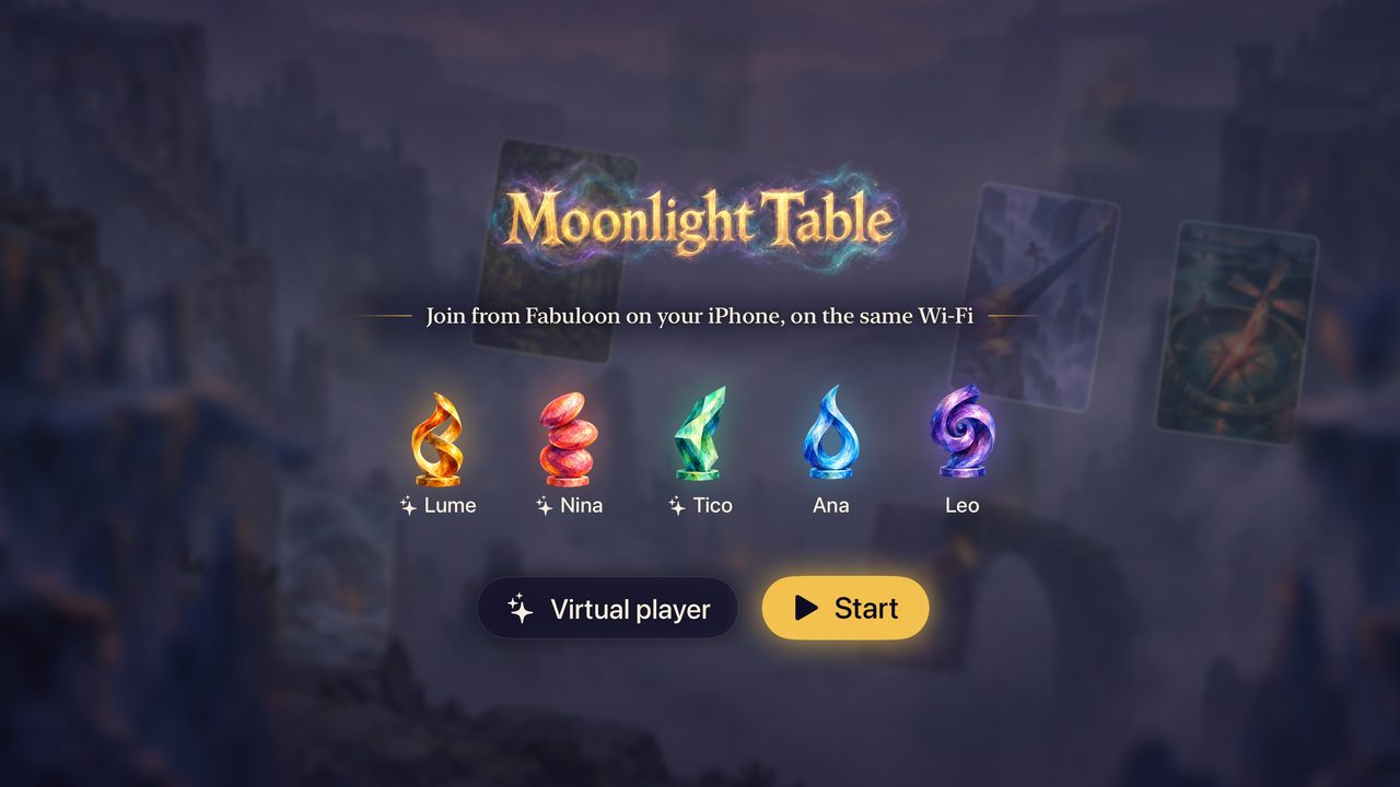 Players joining a table on the TV